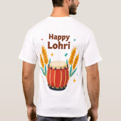 Happy Lohri Traditional Dhol & Harvest T-Shirt Tシャツ (裏面)