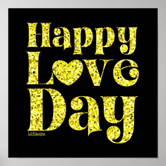 HAPPY LOVE DAY ゴールド ポスター (正面)