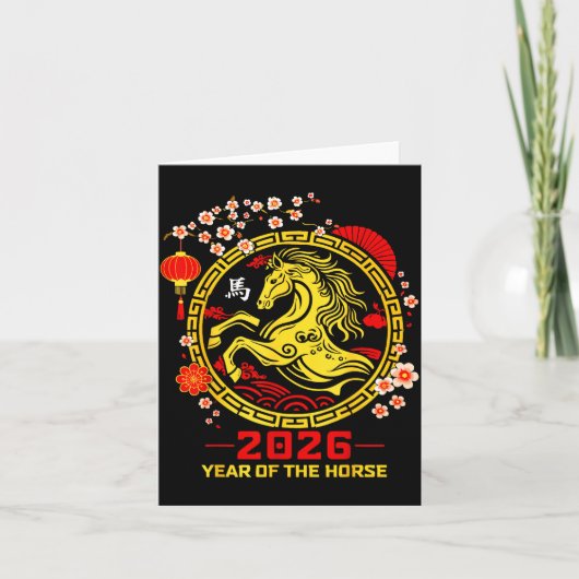 Happy Lunar Chinese New Year Of The Horse 2026 Zod カード (正面)