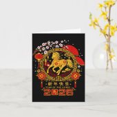 Happy Lunar Chinese New Year Of The Horse 2026 Zod カード (黄色い花)