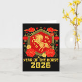 Happy Lunar Chinese New Year Of The Horse 2026 Zod カード (黄色い花)
