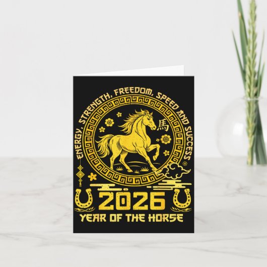Happy Lunar Chinese New Year Of The Horse 2026 Zod カード (正面)