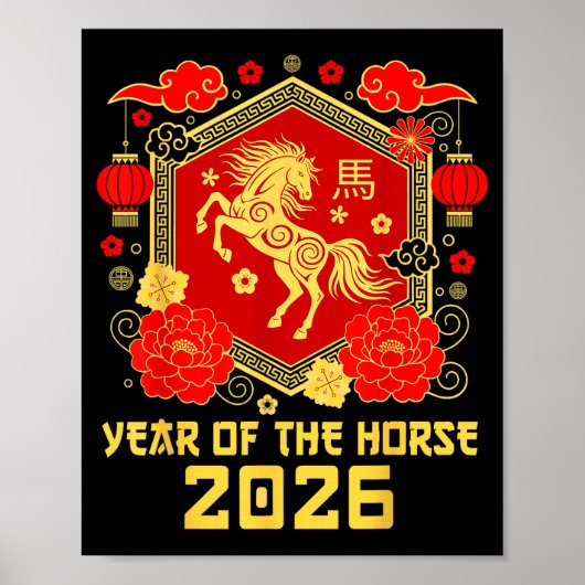 Happy Lunar Chinese New Year Of The Horse 2026 Zod ポスター (正面)