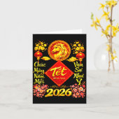 Happy Lunar New Year 2026 Year Of The Horse Tet Ng カード (黄色い花)