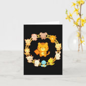 Happy Lunar New Year Animals 12 Chinese Zodiac Sig カード (黄色い花)