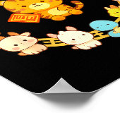 Happy Lunar New Year Animals 12 Chinese Zodiac Sig ポスター (角)