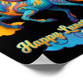 Happy Lunar New Year Colorful Horse  ポスター (角)