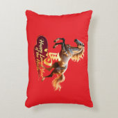 Happy Lunar New Year Majestic Golden Horse  アクセントクッション (正面(垂直))