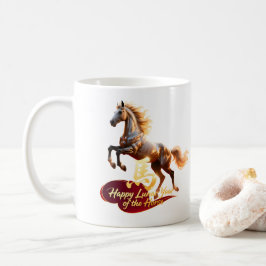 Happy Lunar New Year Majestic Golden Horse  コーヒーマグカップ