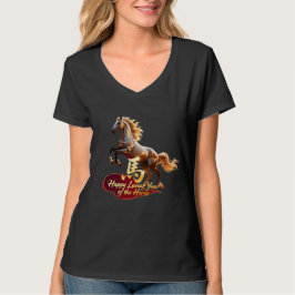 Happy Lunar New Year Majestic Golden Horse  Tシャツ
