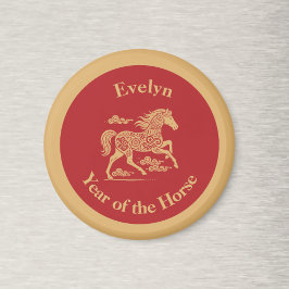 Happy Lunar New Year of the Horse Lucky Clouds マグネット