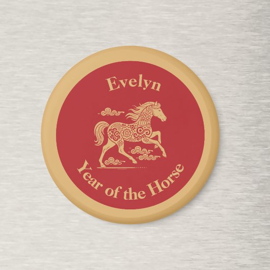 Happy Lunar New Year of the Horse Lucky Clouds マグネット