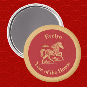 Happy Lunar New Year of the Horse Lucky Clouds マグネット