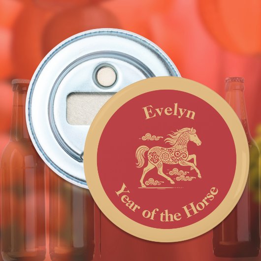 Happy Lunar New Year of the Horse Lucky Clouds 栓抜き