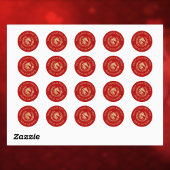 Happy Lunar New Year of the Horse Wreath Flowers ラウンドシール