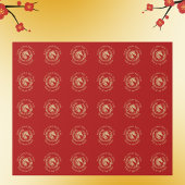 Happy Lunar New Year of the Horse Wreath Flowers ラッピングペーパー