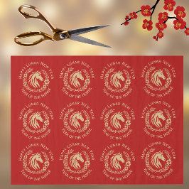 Happy Lunar New Year of the Horse Wreath Flowers 薄葉紙