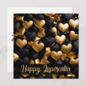 Happy Lupercalia Love Hearts Pattern Valentine シーズンカード (正面/裏面)