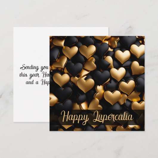 Happy Lupercalia Love Hearts Pattern Valentine シーズンカード (正面/裏面)