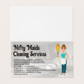 Happy Maid with Feather Duster | Clean Living Room 名刺 (外部フラット)