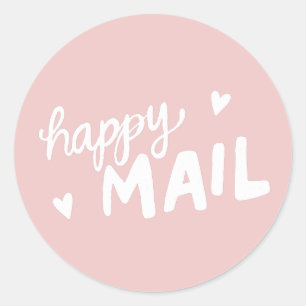 Happy Mailの封筒の郵便料金と包装シール ラウンドシール