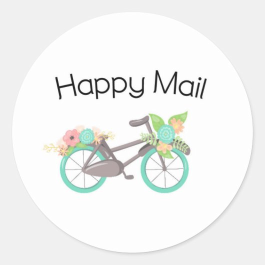 Happy Mailステッカー – フローラ自転車!! ラウンドシール (正面)
