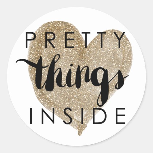 Happy Mail金ゴールドハートかわいらし項目 ラウンドシール (正面)