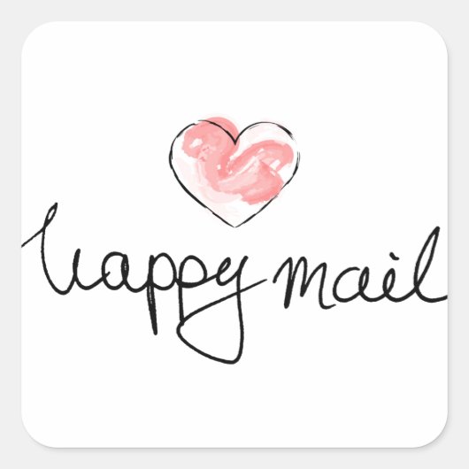 Happy Mail Business - かわいいハート スクエアシール (正面)