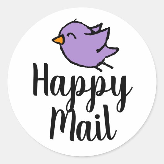 Happy Mail Business - かわいい鳥 ラウンドシール (正面)