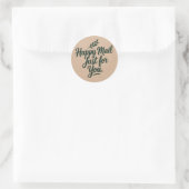 Happy Mail Just for You Sticker – Rustic Botanical ラウンドシール (バッグ)
