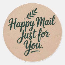 Happy Mail Just for You Sticker – Rustic Botanical ラウンドシール
