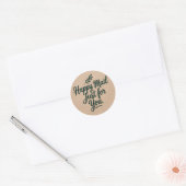 Happy Mail Just for You Sticker – Rustic Botanical ラウンドシール (封筒)