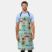 Happy man apron design エプロン (着用した状態)