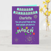 Happy March Birthday Folded Greeting Card カード (黄色い花)