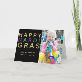 Happy Mardi Gras – 家族の写真カードを追加 カード