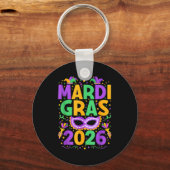 Happy Mardi Gras 2026 Costume New Orleans Matching キーホルダー (正面)