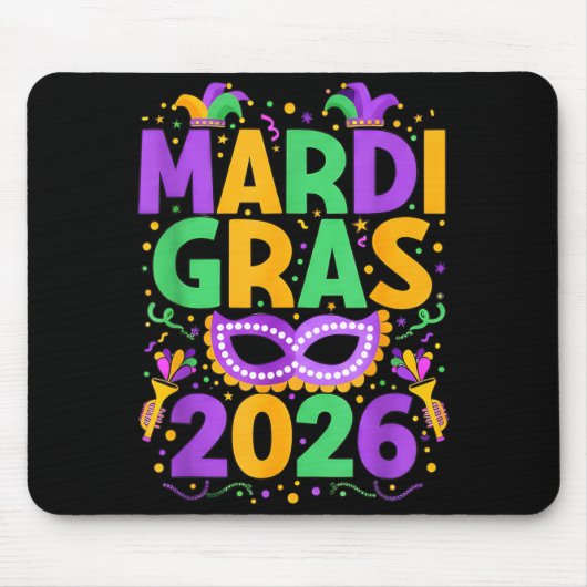 Happy Mardi Gras 2026 Costume New Orleans Matching マウスパッド (正面)