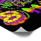 Happy Mardi Gras 2026 Funny King Cake Fleur De Lis ポスター (角)