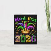 Happy Mardi Gras 2026 Jester Hat Men Women Kid Car カード (正面)