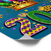 Happy Mardi Gras 2026 Jester Hat Men Women Kid Car ポスター (角)