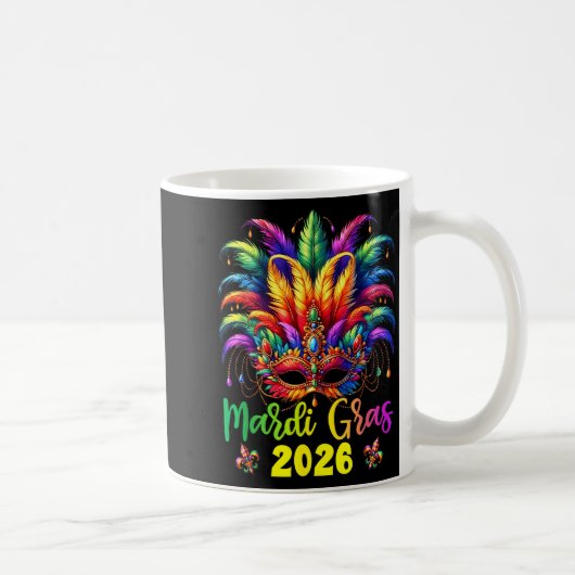 Happy Mardi Gras 2026 Jester Hat New Orleans Men W コーヒーマグカップ (右)