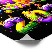 Happy Mardi Gras 2026 Jester Hat New Orleans Men W ポスター (角)