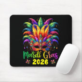 Happy Mardi Gras 2026 Jester Hat New Orleans Men W マウスパッド (マウス)