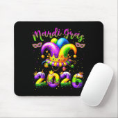 Happy Mardi Gras 2026 Jester Hat New Orleans Men W マウスパッド (マウス)