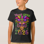 Happy Mardi Gras 2026 Jester Hat New Orleans Men W Tシャツ (正面)