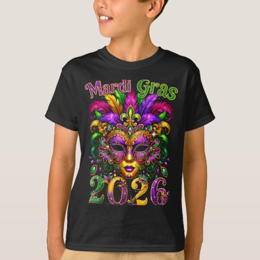 Happy Mardi Gras 2026 Jester Hat New Orleans Men W Tシャツ (正面)