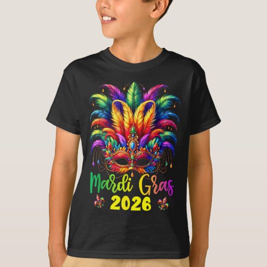 Happy Mardi Gras 2026 Jester Hat New Orleans Men W Tシャツ (正面)