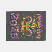 Happy Mardi Gras Carnival 2026 Jester Hat Men Wome フリースブランケット (正面(横))