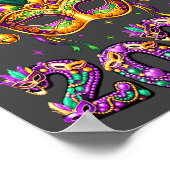 Happy Mardi Gras Carnival 2026 Jester Hat Men Wome ポスター (角)