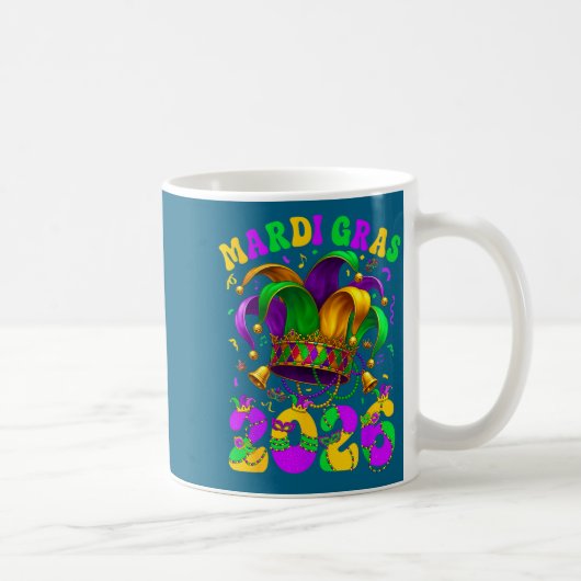 Happy Mardi Gras Carnival Mardi Gras 2026 Jester M コーヒーマグカップ (右)
